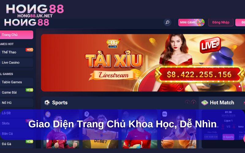 Giao diện trang chủ khoa học, dễ nhìn Giao diện trang chủ khoa học, dễ nhìn